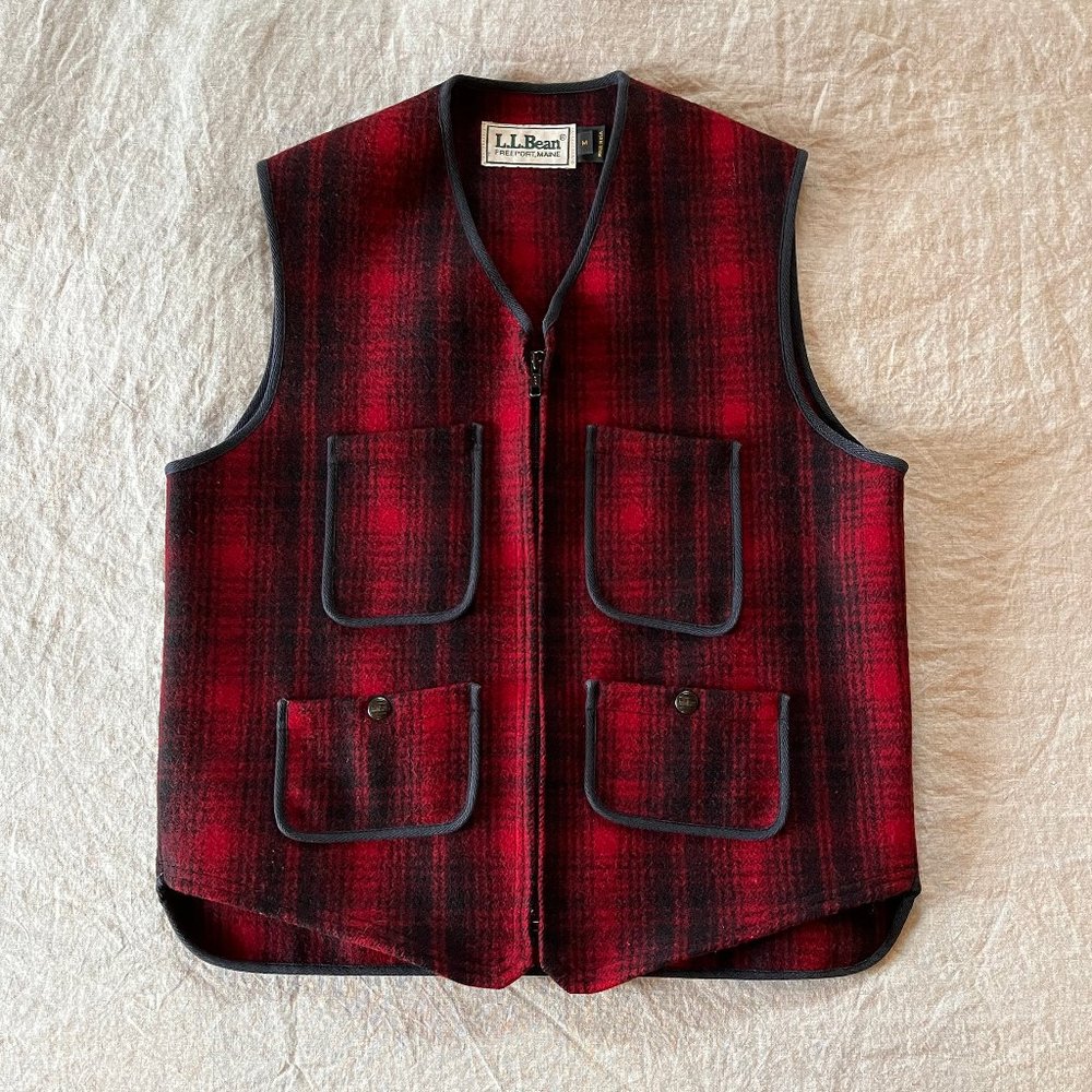 Women's Vintage L.L. Bean Wool-Blend Plaid Vest